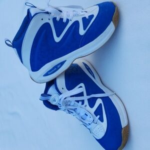 Reebok Galaxy1 Blue White Patent Leather Basketball Shoes Youth Size 5